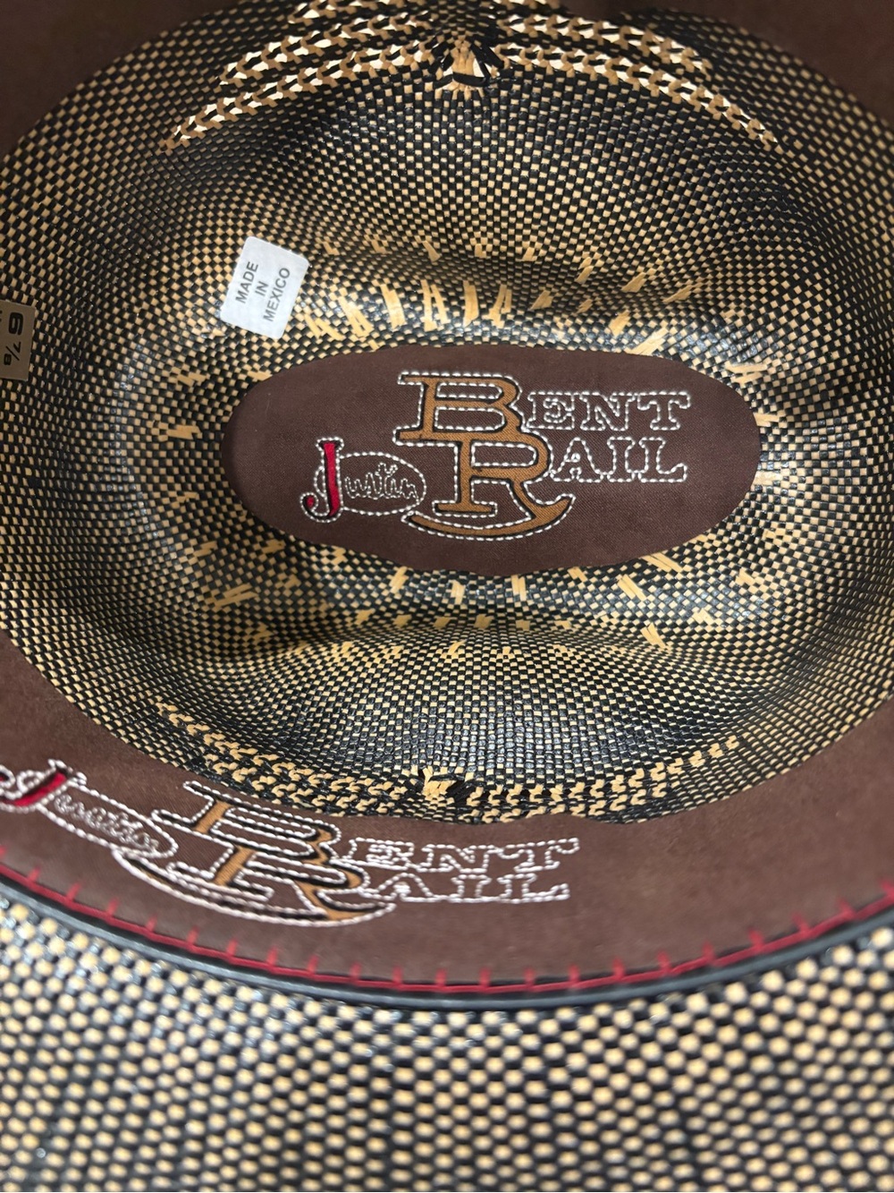 Justin Brown & Black Vented Straw Cowboy Hat / Western Rodeo Ranch Style - Picture 3 of 13